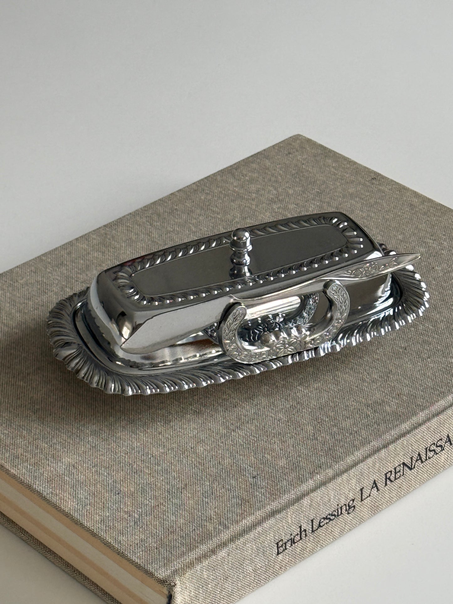 Silver Plated Butter Dish & Spreader