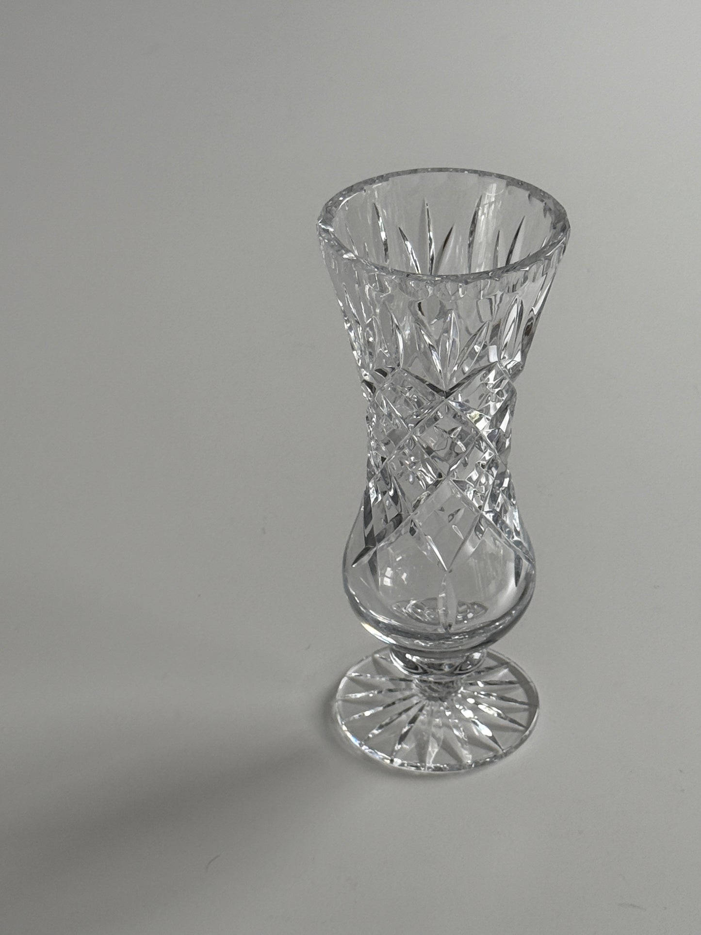 Crystal Cut Footed Vase