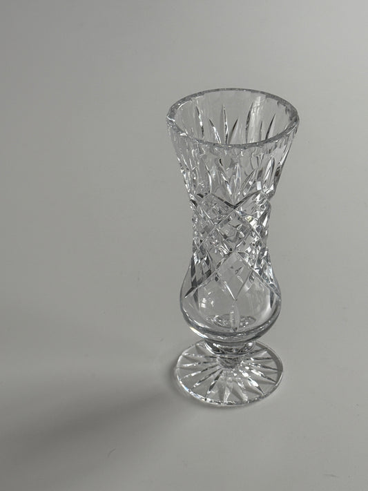 Crystal Cut Footed Vase