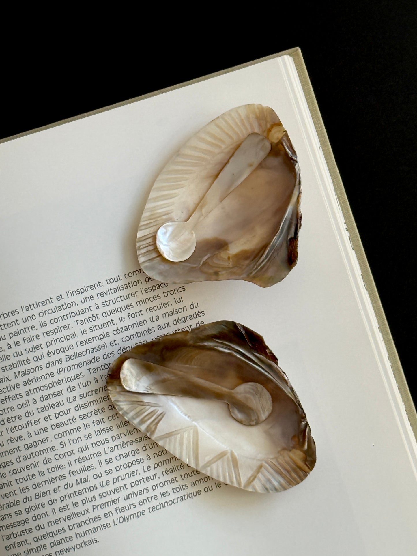 Mother of Pearl Caviar Dish Set 1940s (set of 2)