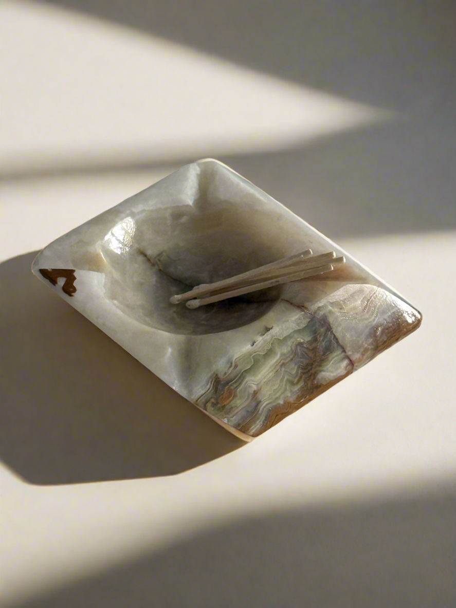 Onyx Stone Ashtray 1970s