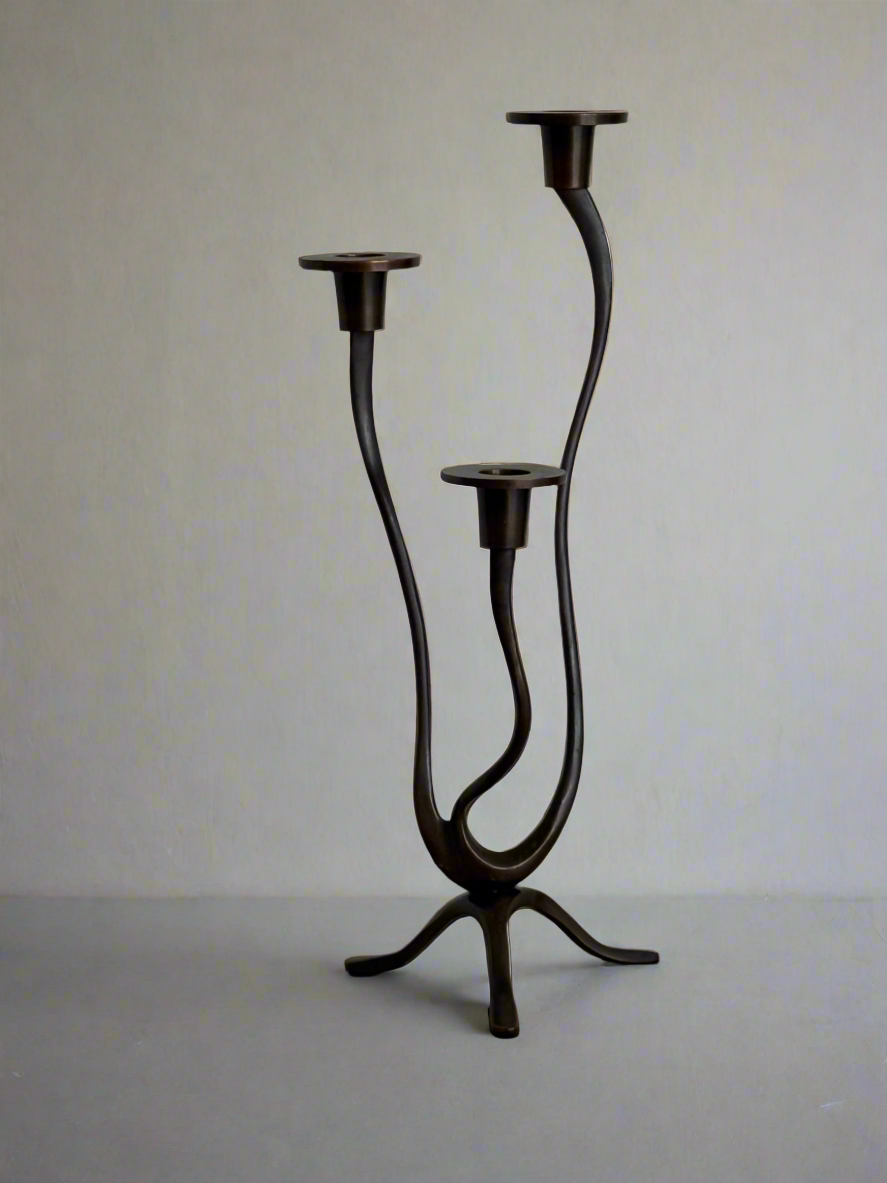 Brutalist Wavy Candlestick Holder