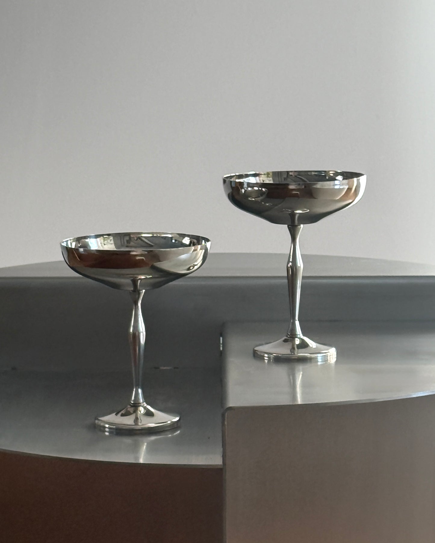 Pair of Silver Plated Coupes