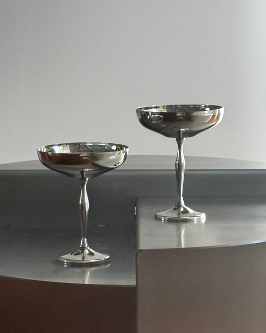 Pair of Silver Plated Coupes