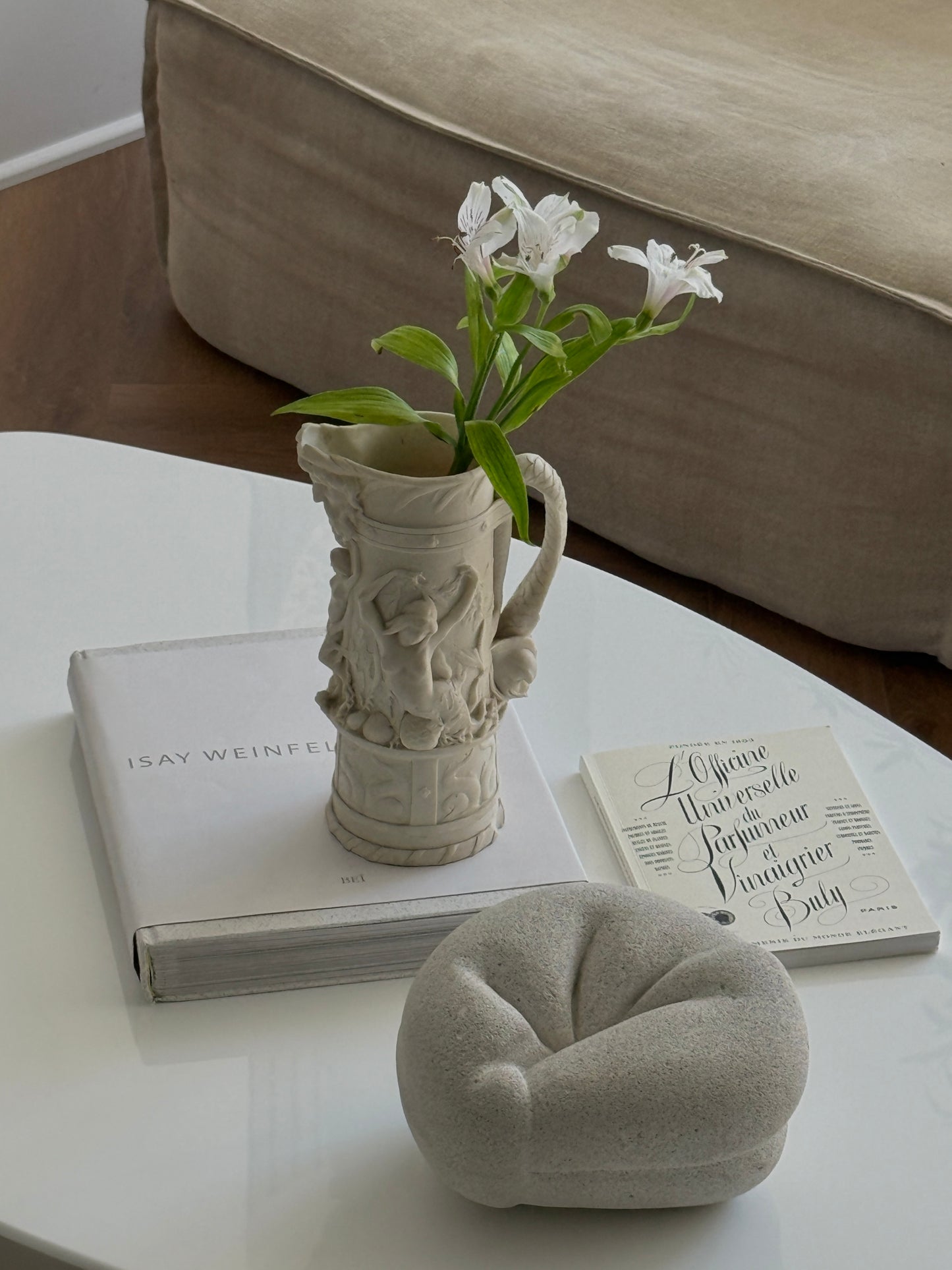 Relief-Molded Stoneware Jug 1953