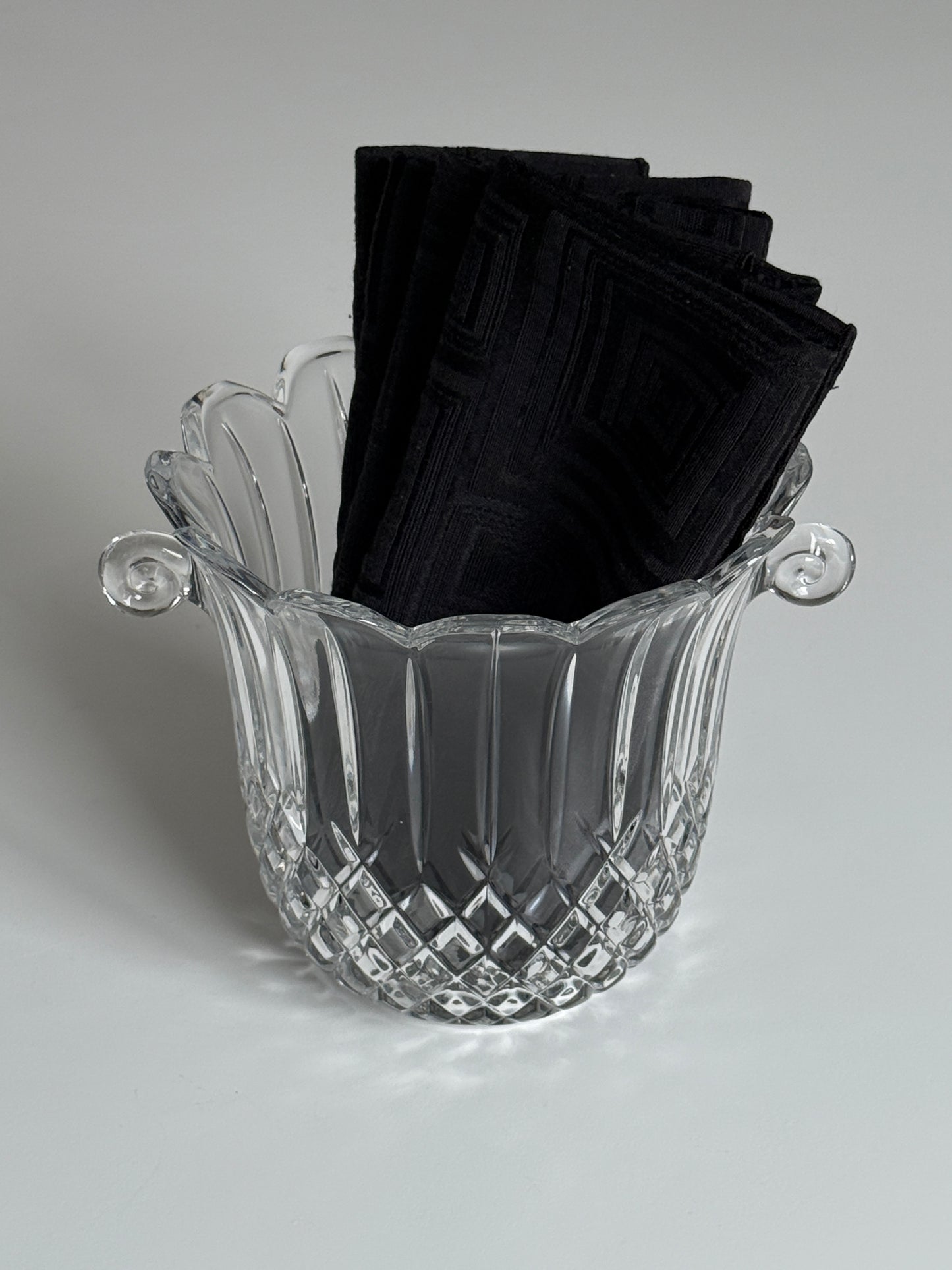 Diamond Cut Crystal Ice Bucket