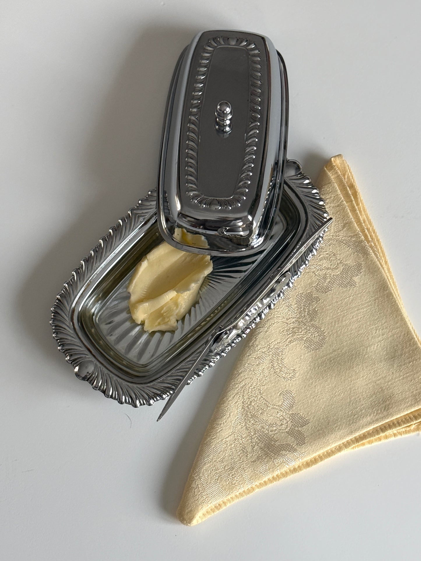 Silver Plated Butter Dish & Spreader