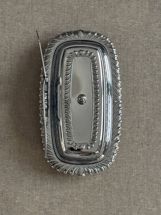 Silver Plated Butter Dish & Spreader