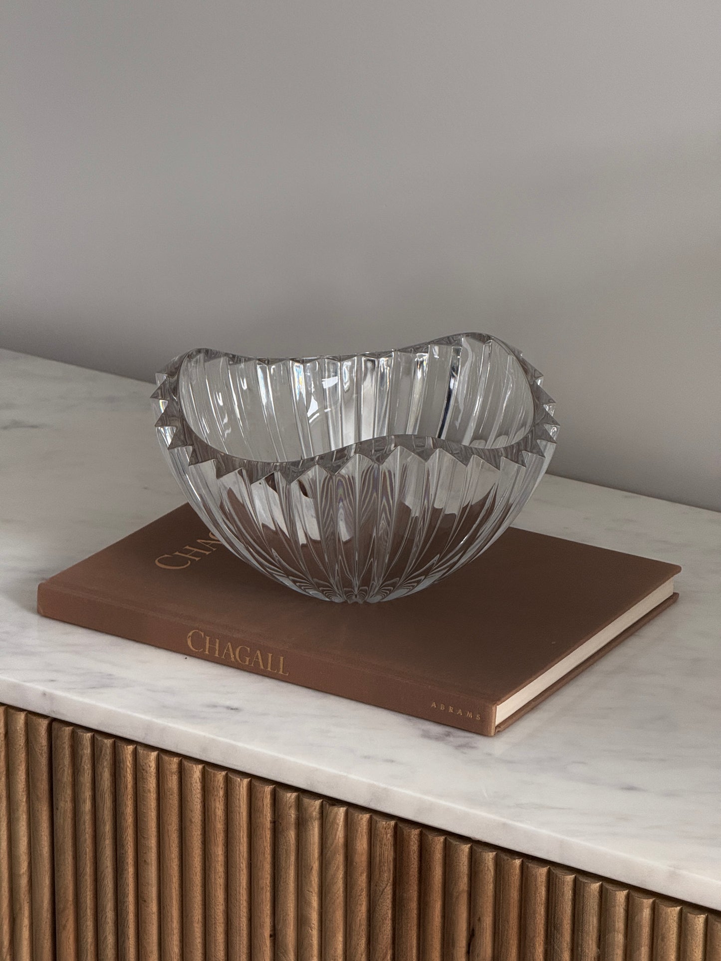 Heavy Crystal Ribbed Bowl
