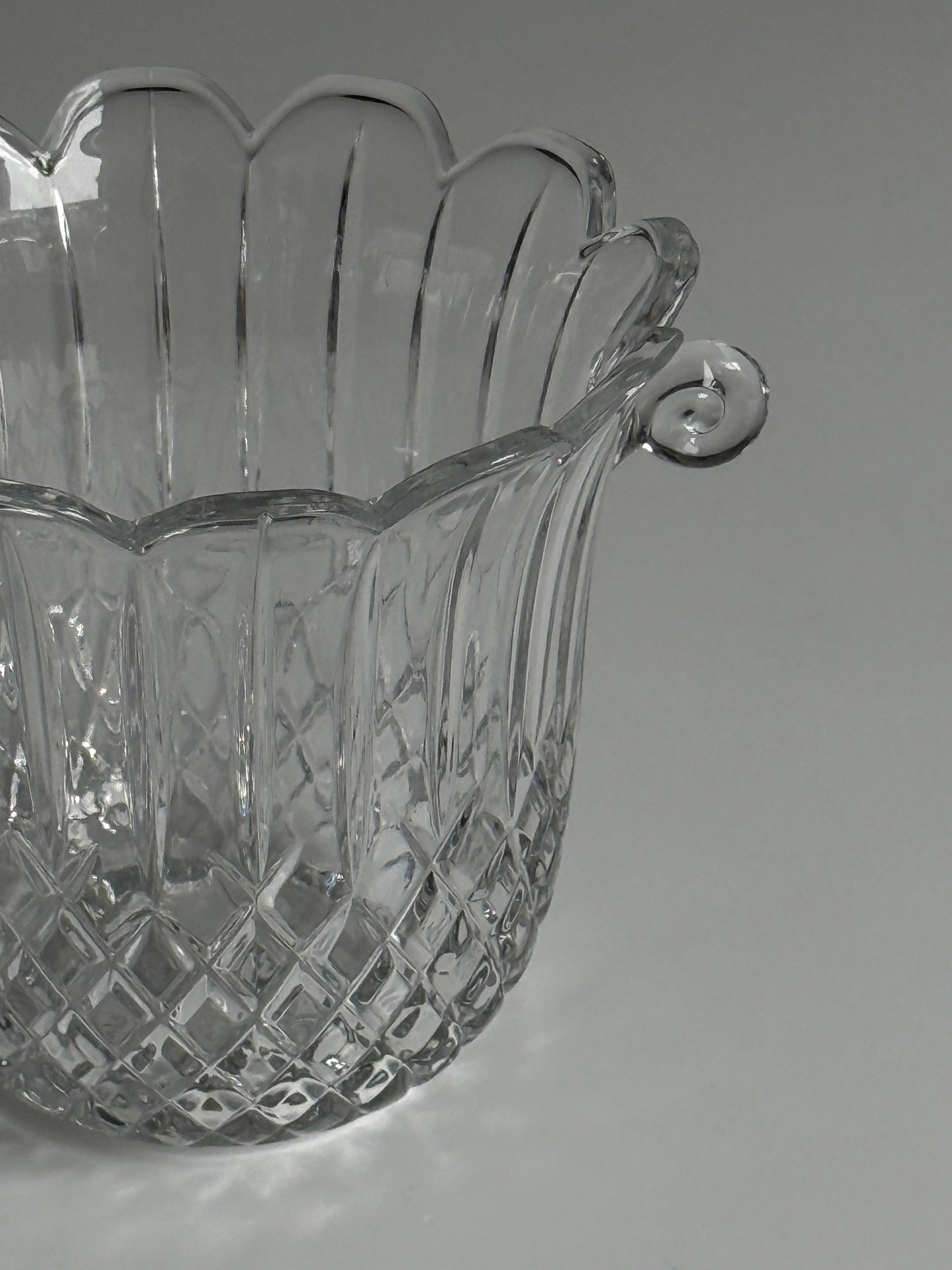 Diamond Cut Crystal Ice Bucket