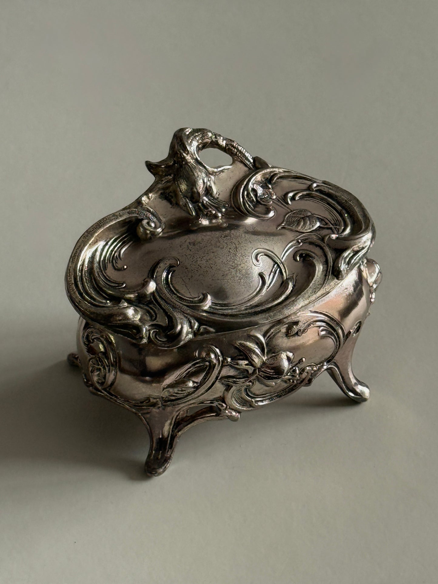 Art Nouveau Silver Plate Jewelry Box